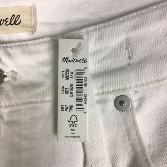 Madewell Womens 18W Plus Perfect Vintage Jean Tile White Raw Hem NWT - Picture 5 of 16